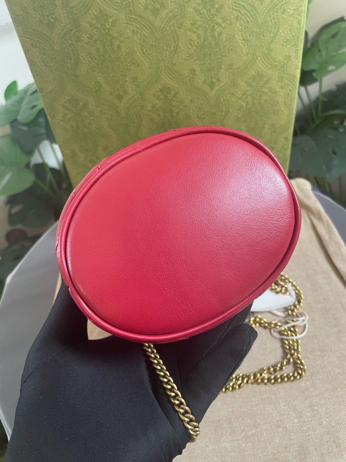 Gucci - GG Marmont Drawstring Bucket Bag - Leather - Red - (Mini)