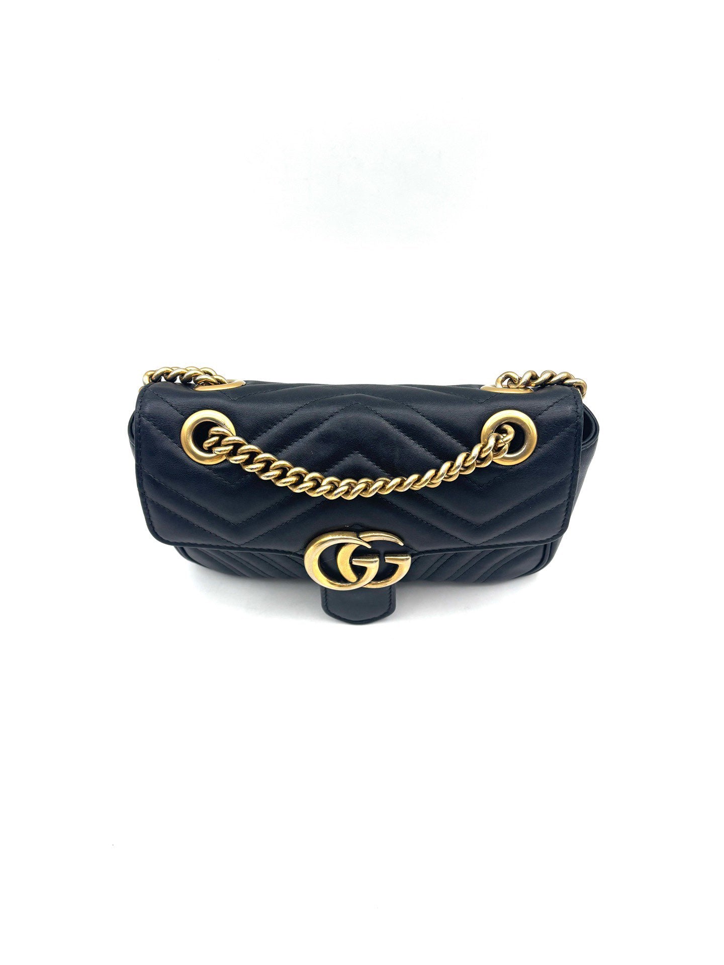 Gucci - GG Marmont Flap Bag - Leather - Black - (mini)