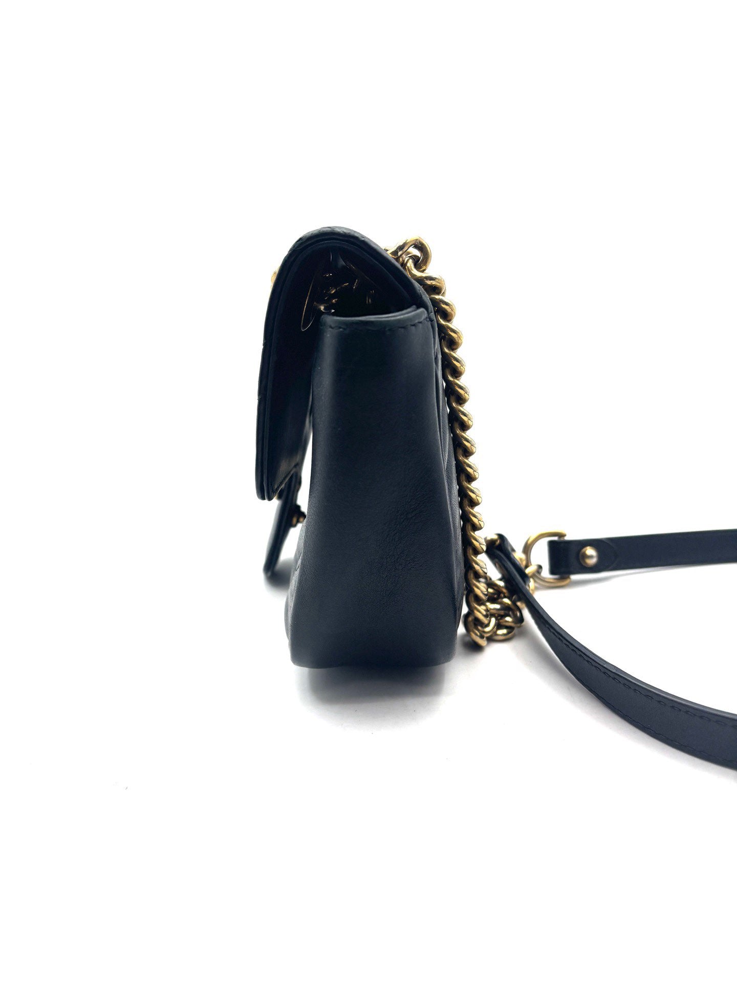 Gucci - GG Marmont Flap Bag - Leather - Black - (mini)