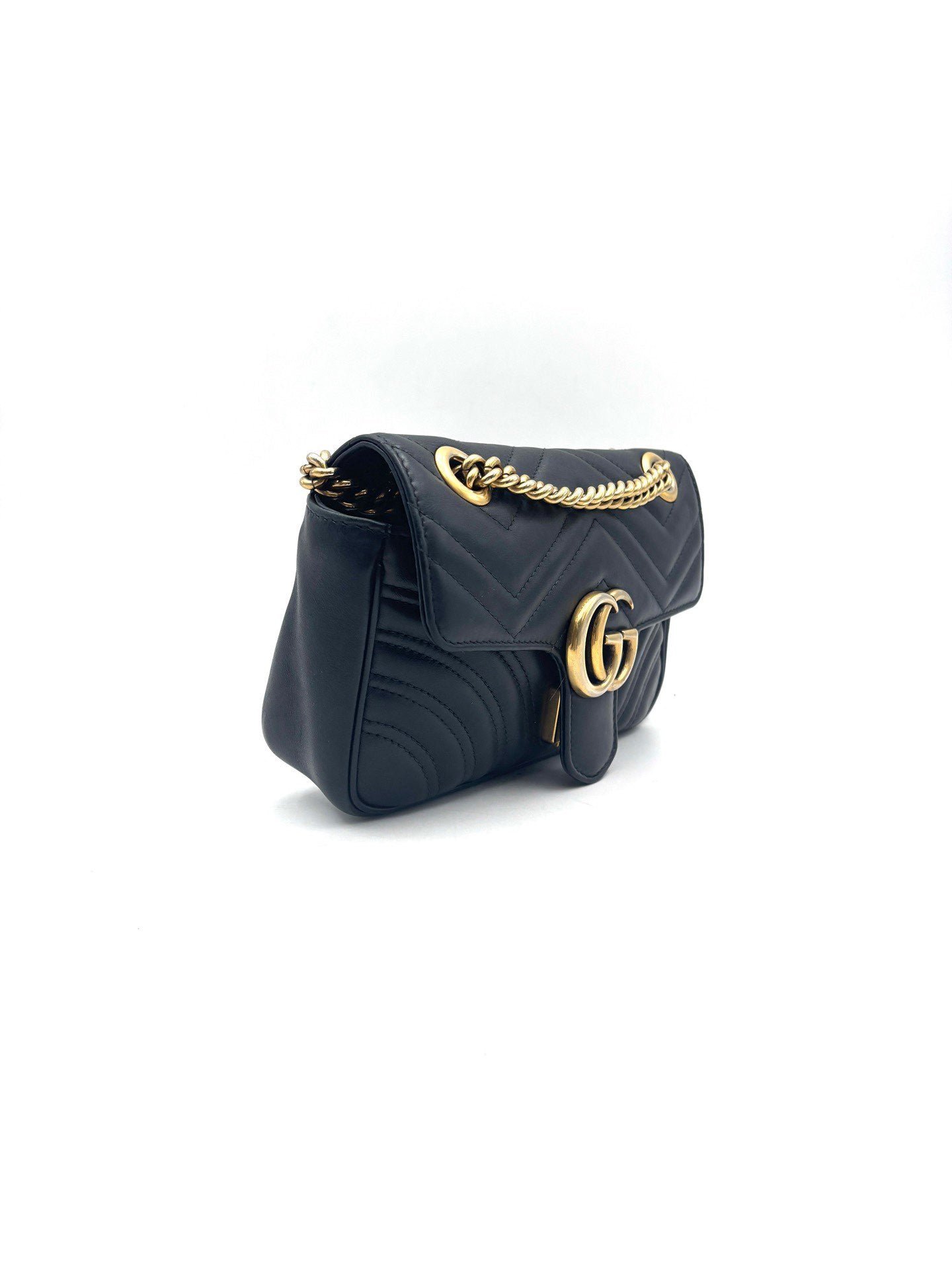 Gucci - GG Marmont Flap Bag - Leather - Black - (mini)