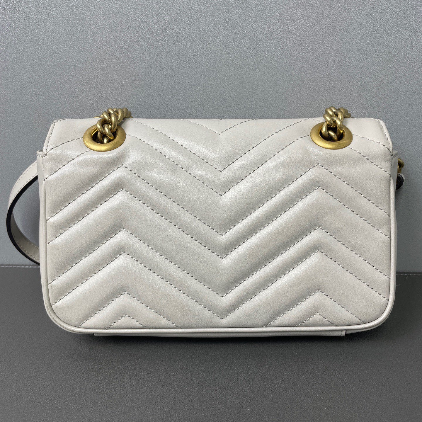Gucci - GG Marmont Flap Bag - Leather - White - (small)