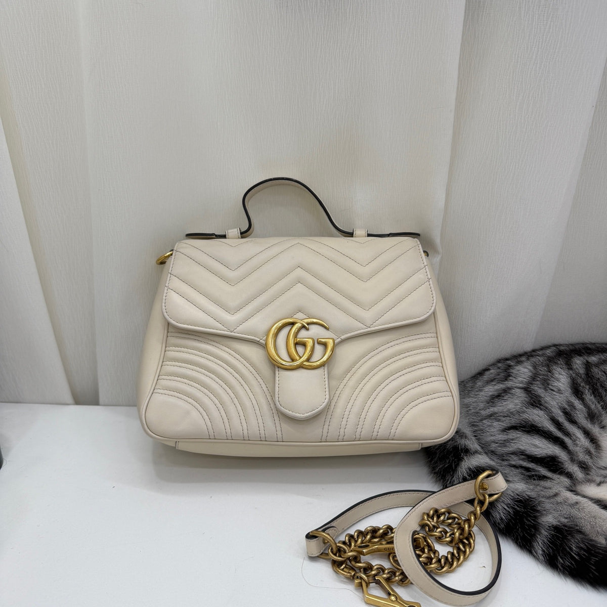 Gucci - GG Marmont - Leather - Beige