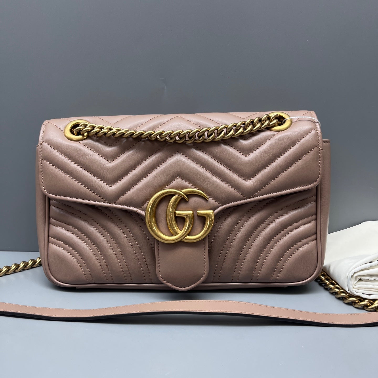 Gucci - GG Marmont - Leather - Beige - (medium)