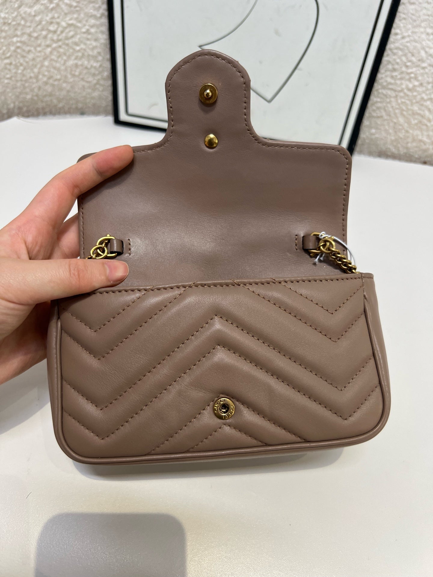 Gucci - GG Marmont - Leather - Beige - (mini)