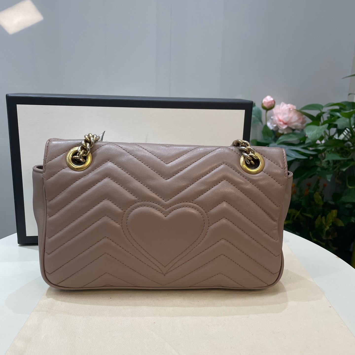 Gucci - GG Marmont - Leather - Beige - (small)
