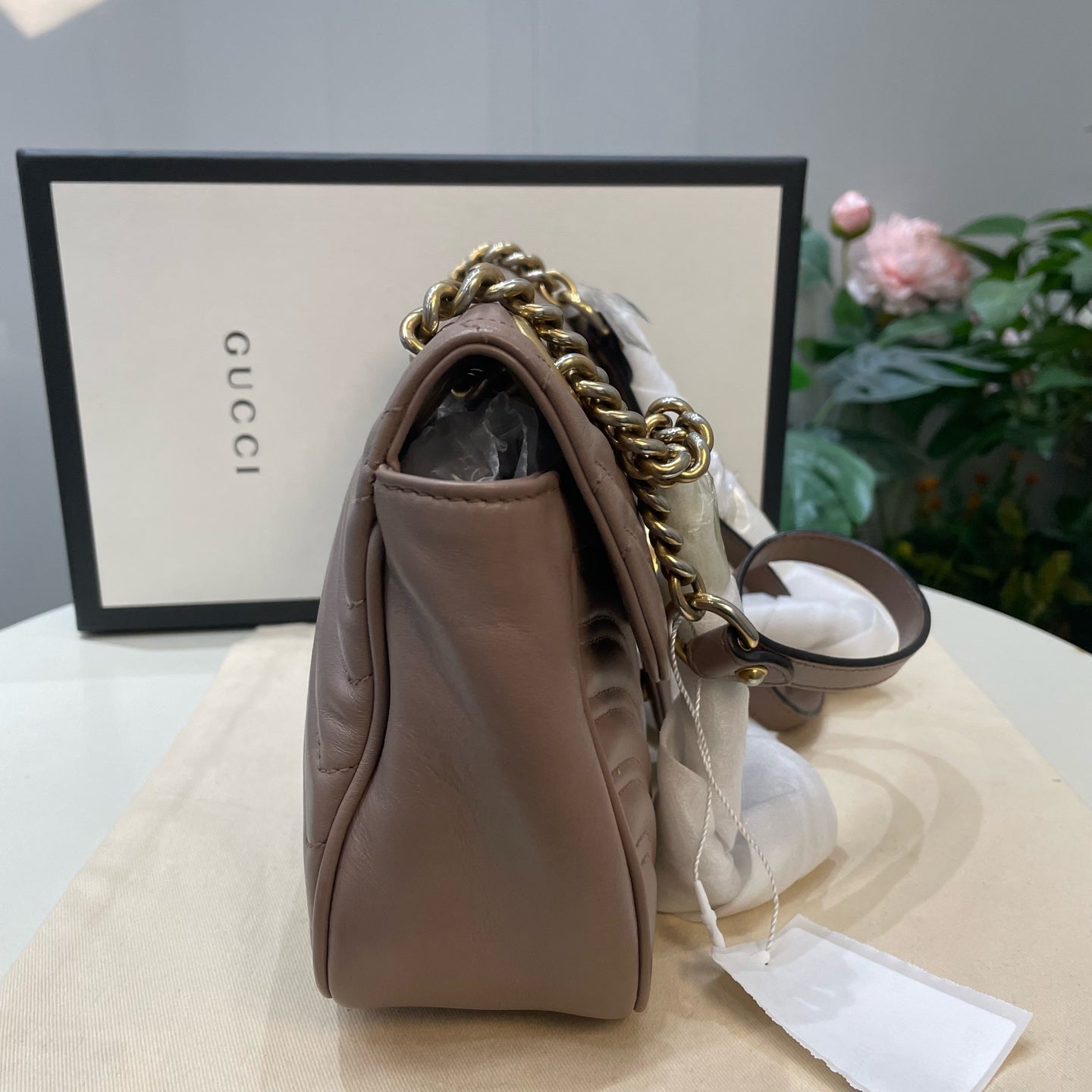 Gucci - GG Marmont - Leather - Beige - (small)