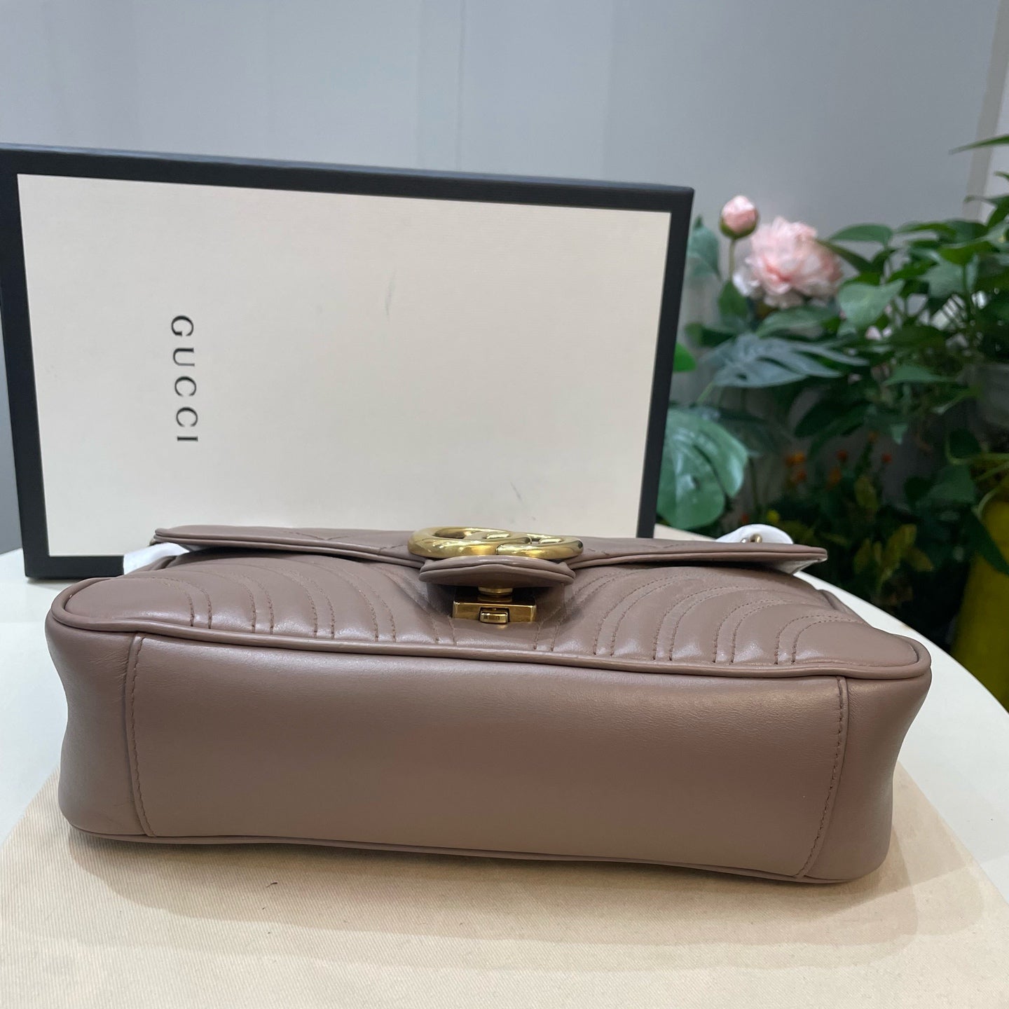 Gucci - GG Marmont - Leather - Beige - (small)