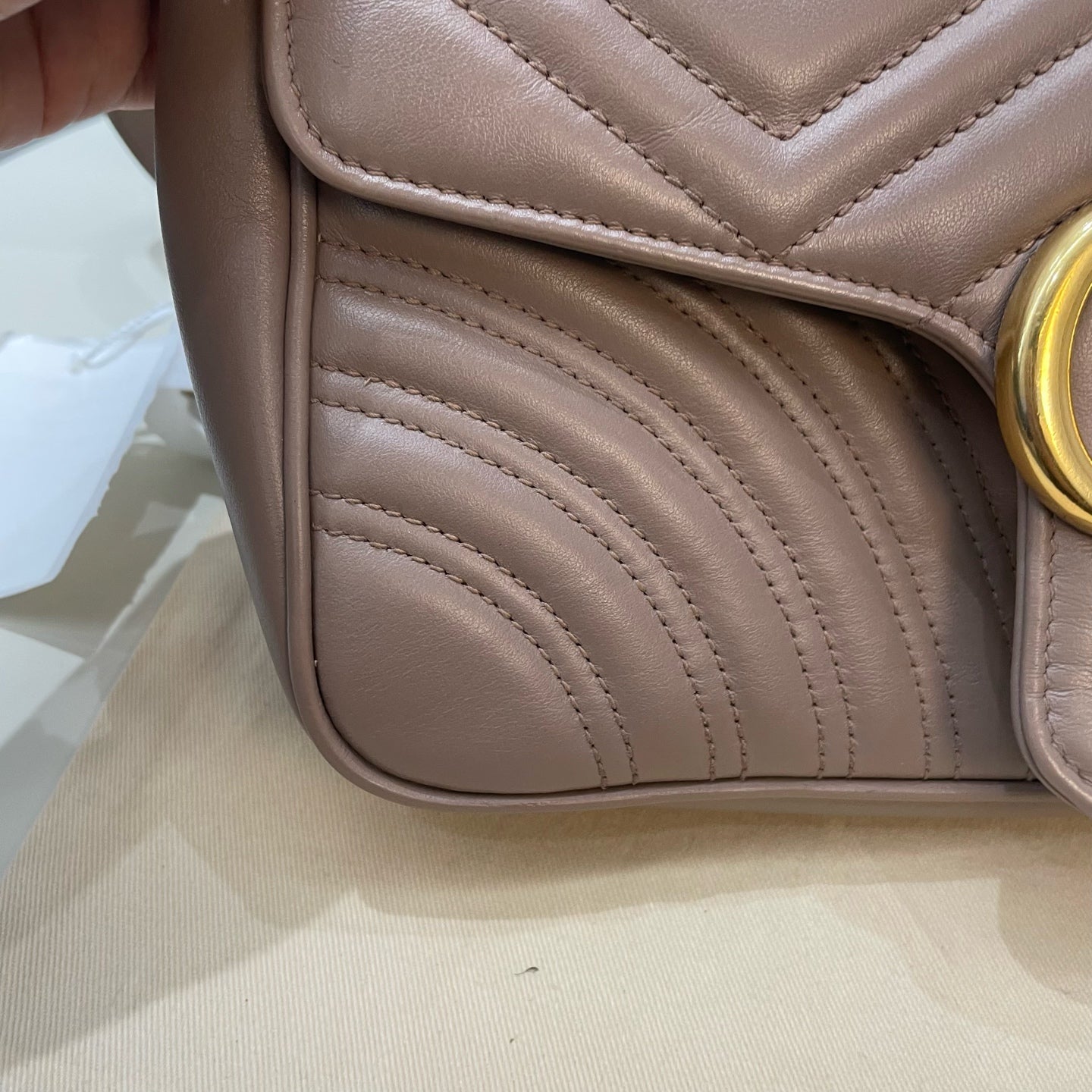 Gucci - GG Marmont - Leather - Beige - (small)