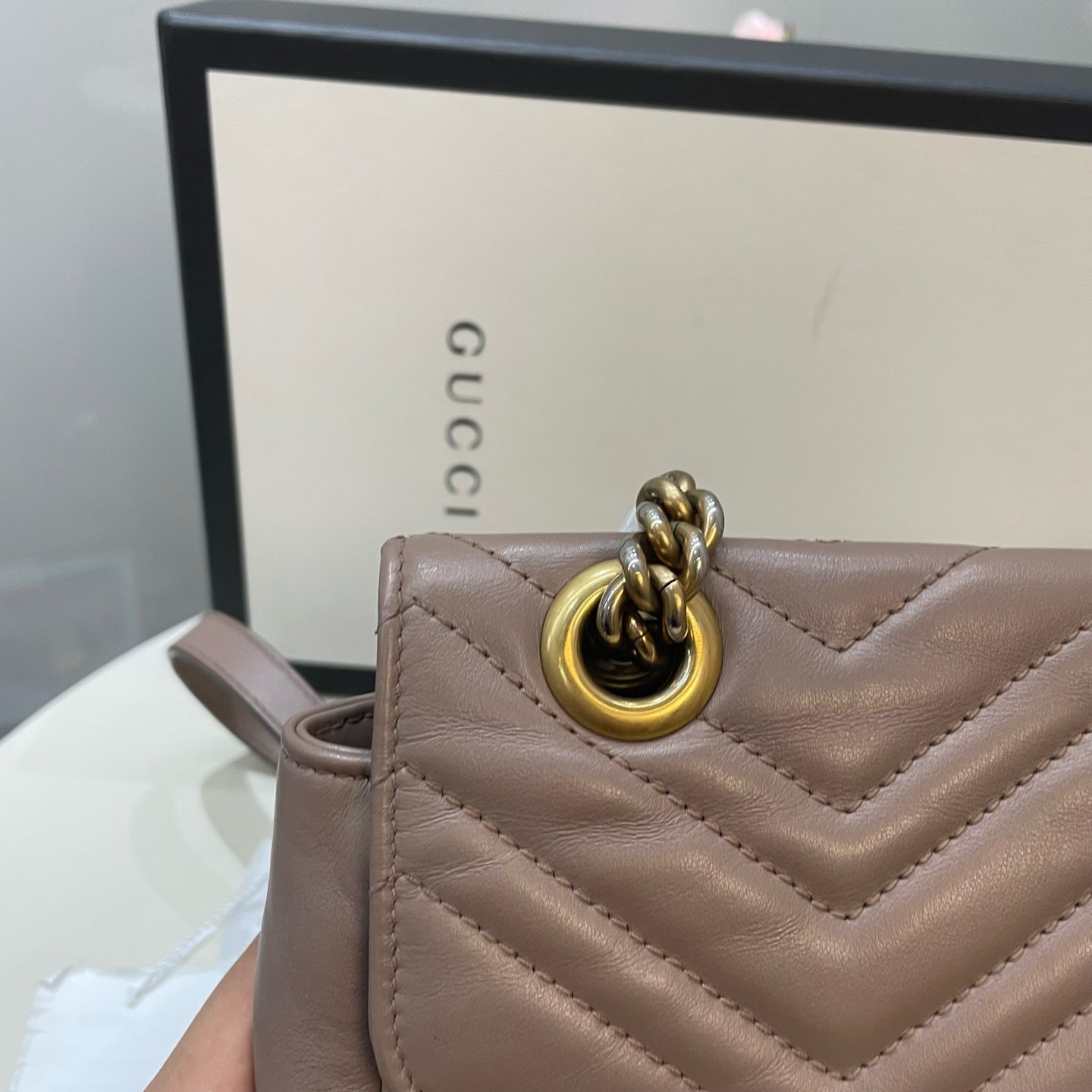 Gucci - GG Marmont - Leather - Beige - (small)