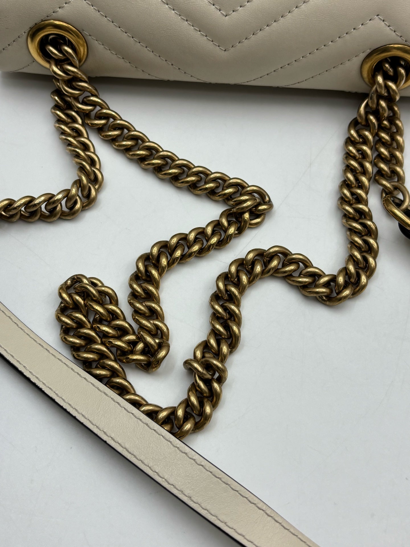 Gucci - GG Marmont - Leather - Beige - (small)