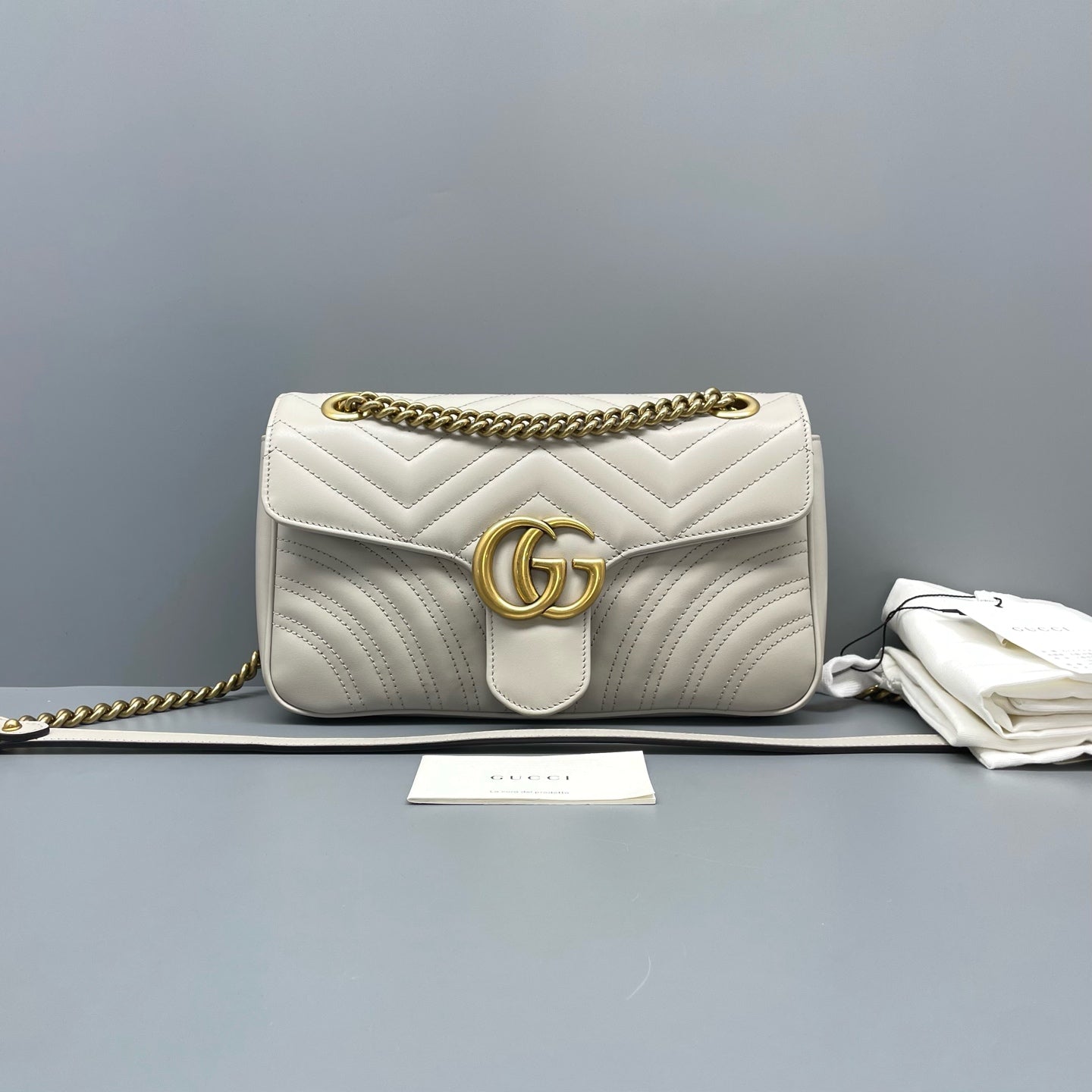 Gucci - GG Marmont - Leather - Grey - (small)