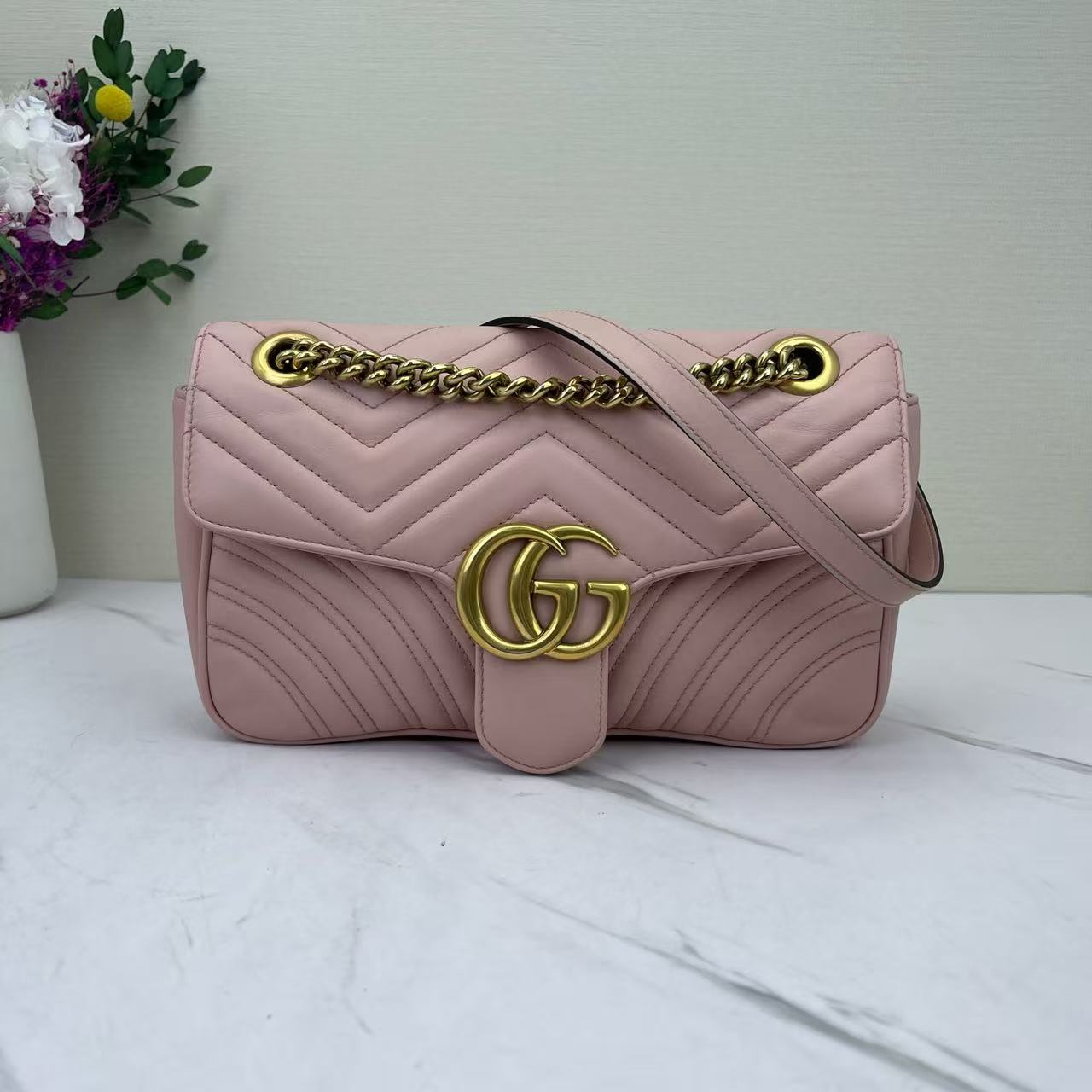 Gucci - GG Marmont - Leather - Pink - (medium)