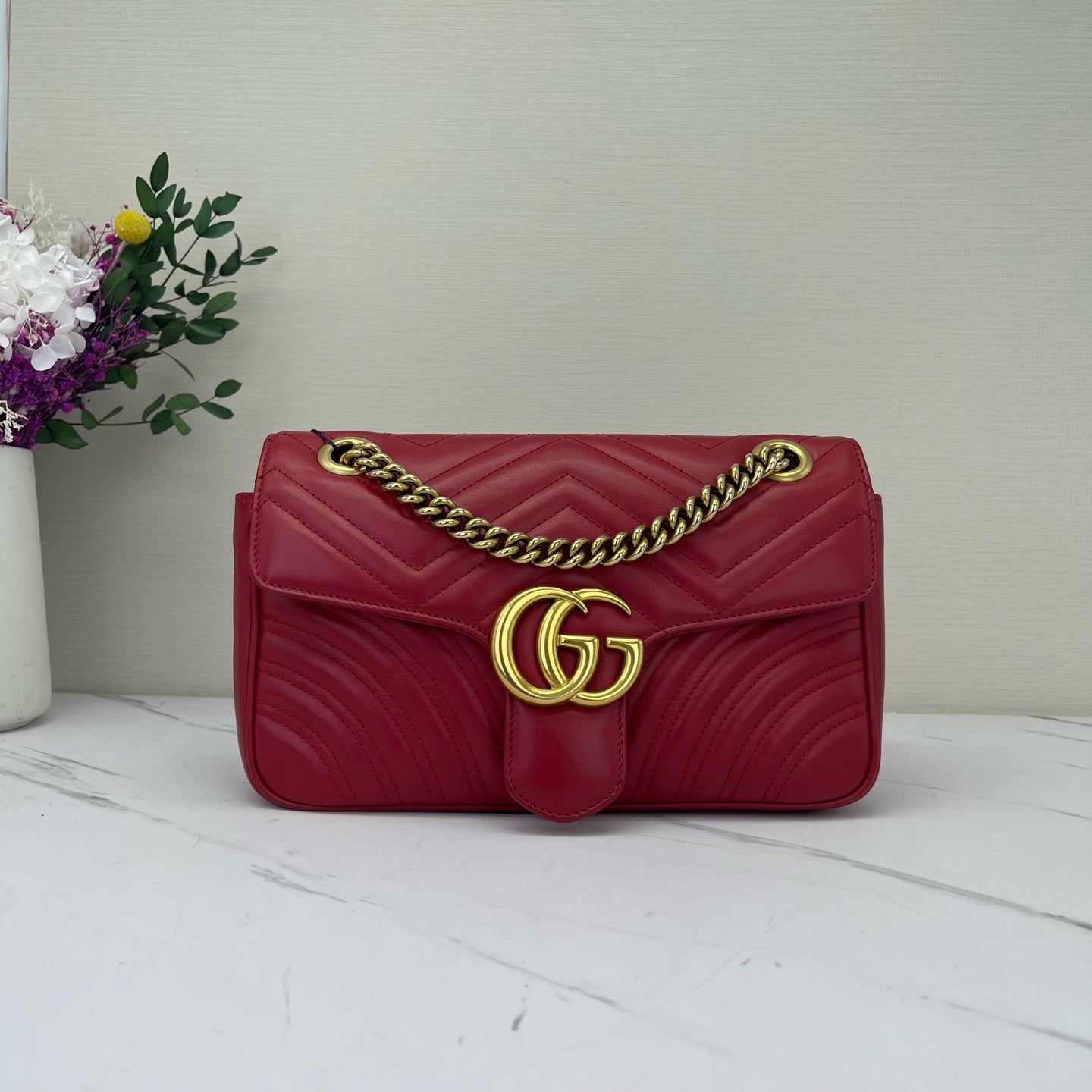 Gucci - GG Marmont - Leather - Red - (medium)