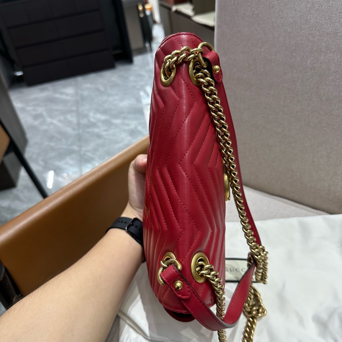 Gucci - GG Marmont - Leather - Red - (medium)
