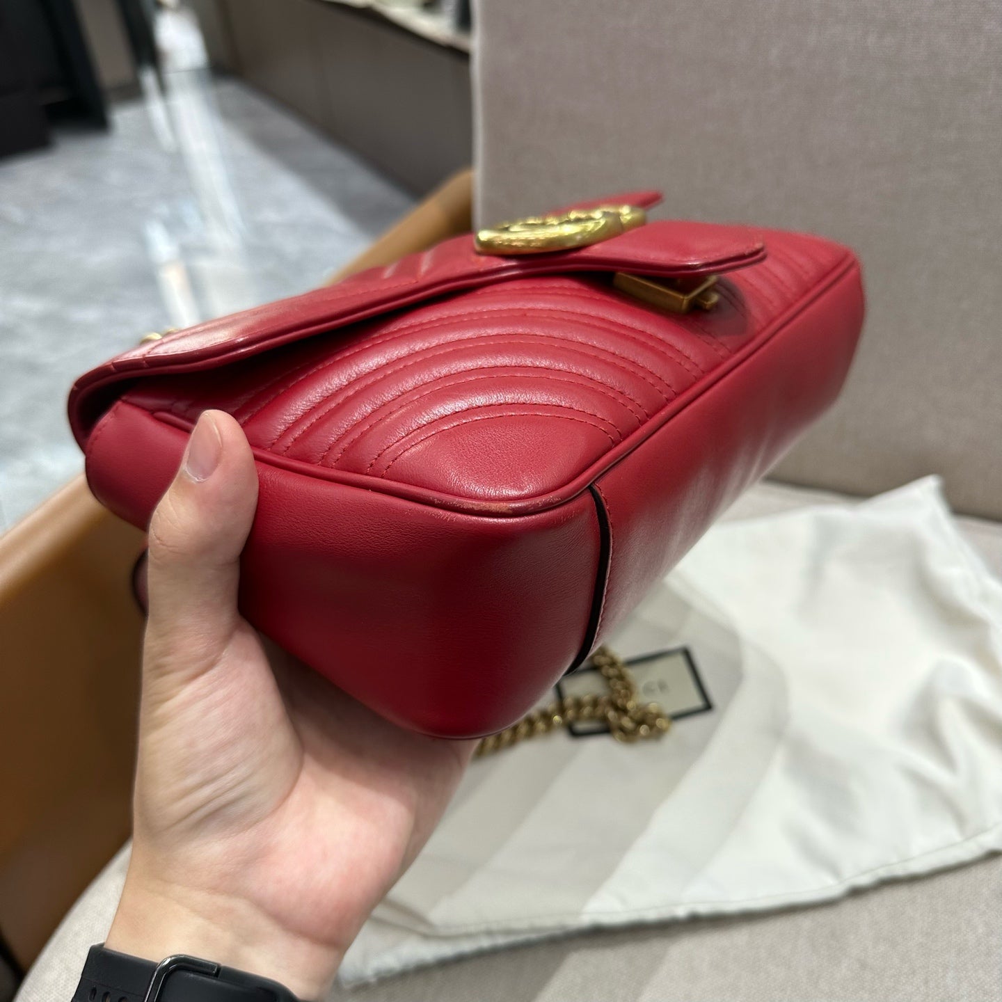 Gucci - GG Marmont - Leather - Red - (medium)