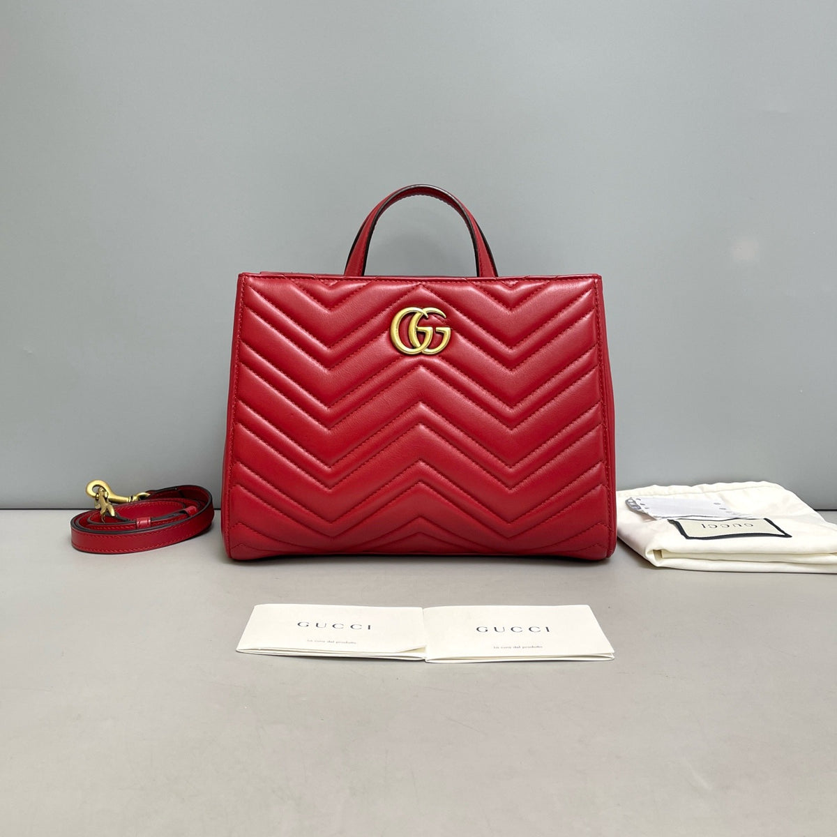Gucci - GG Marmont - Leather - Red - (small)