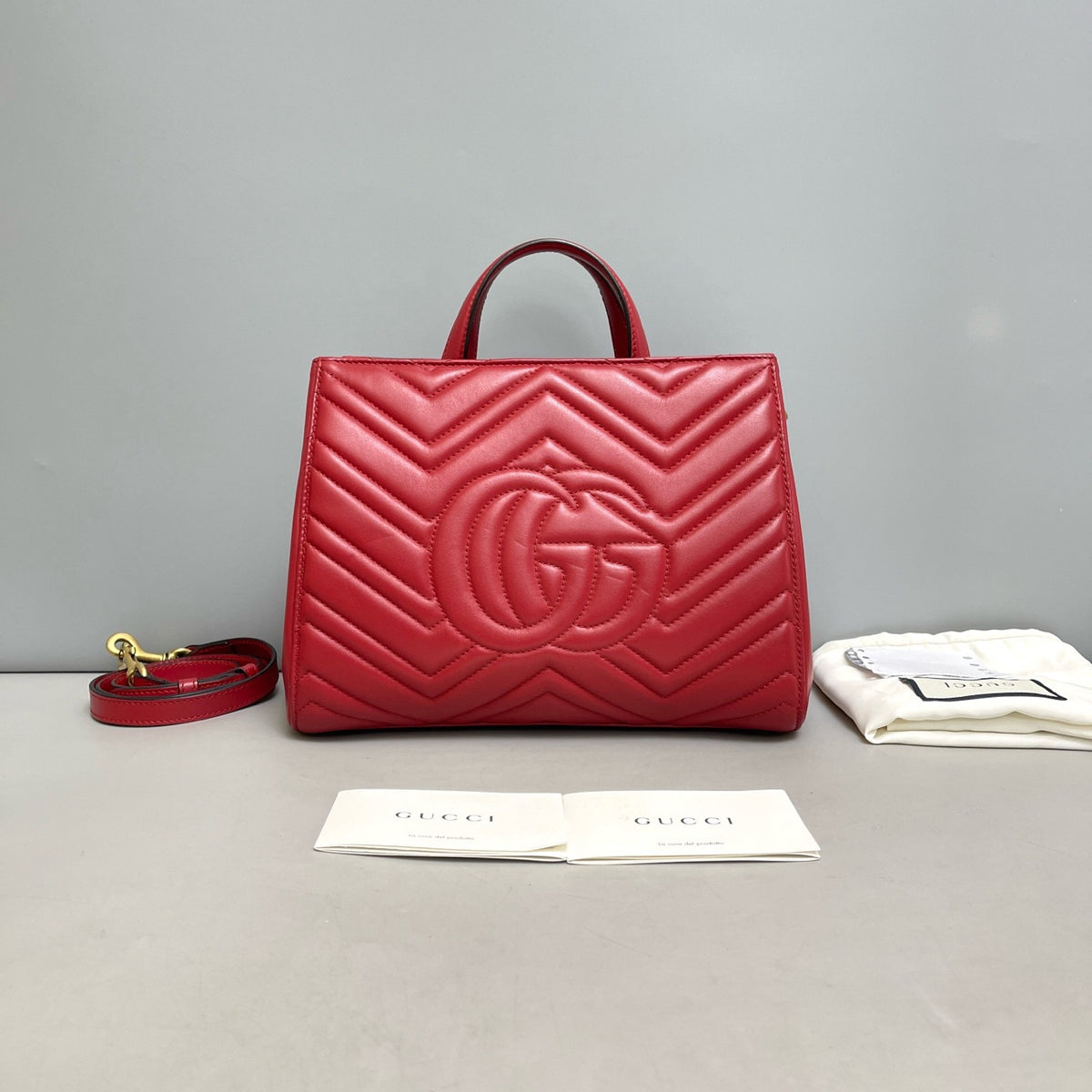 Gucci - GG Marmont - Leather - Red - (small)