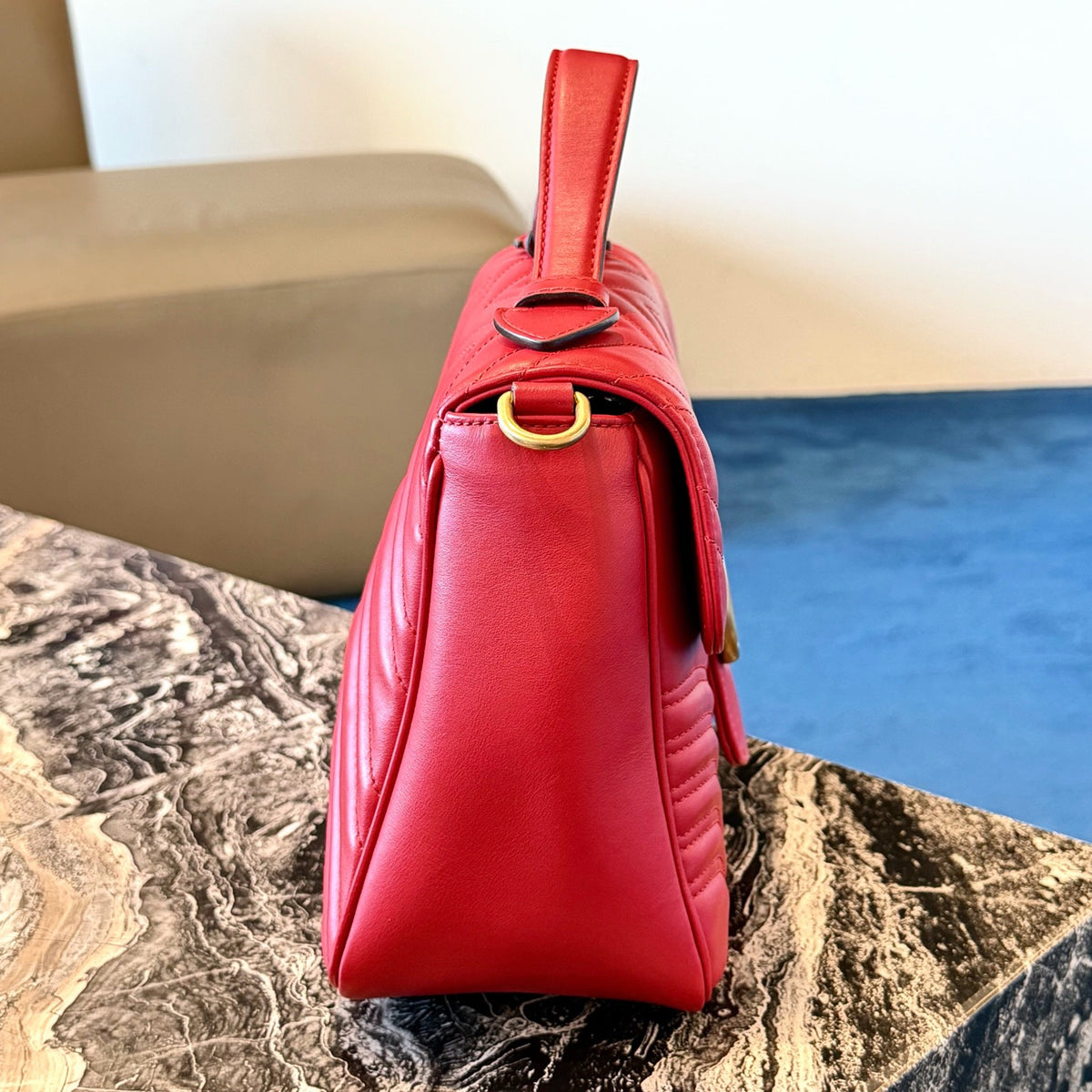 Gucci - GG Marmont - Leather - Red - (small)