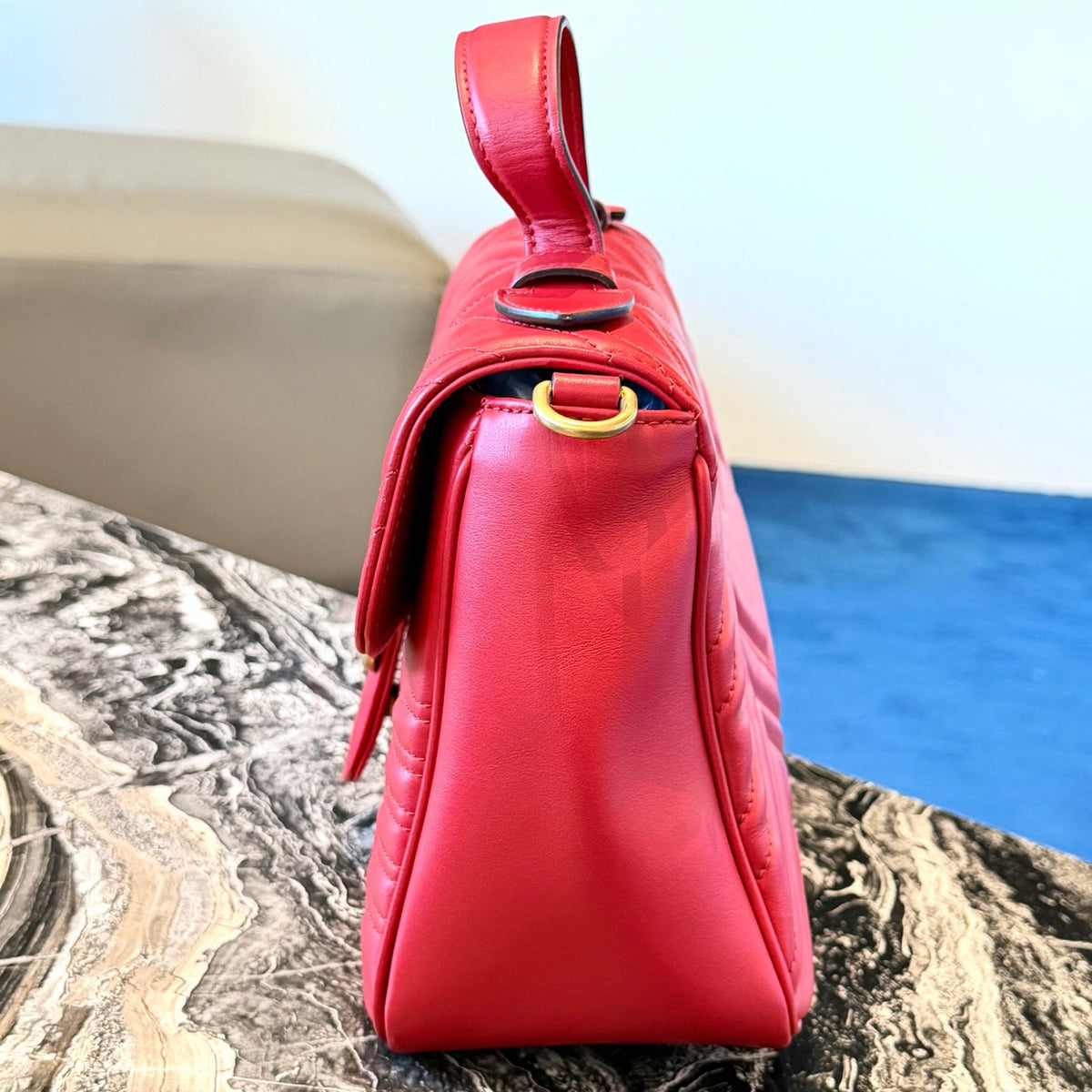 Gucci - GG Marmont - Leather - Red - (small)