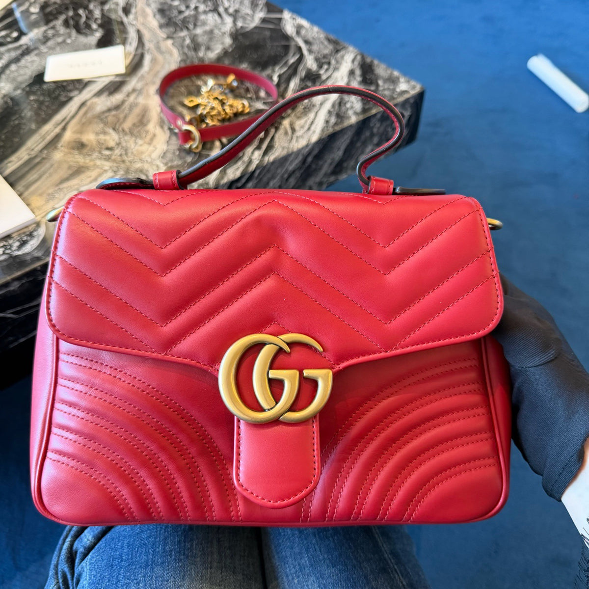 Gucci - GG Marmont - Leather - Red - (small)