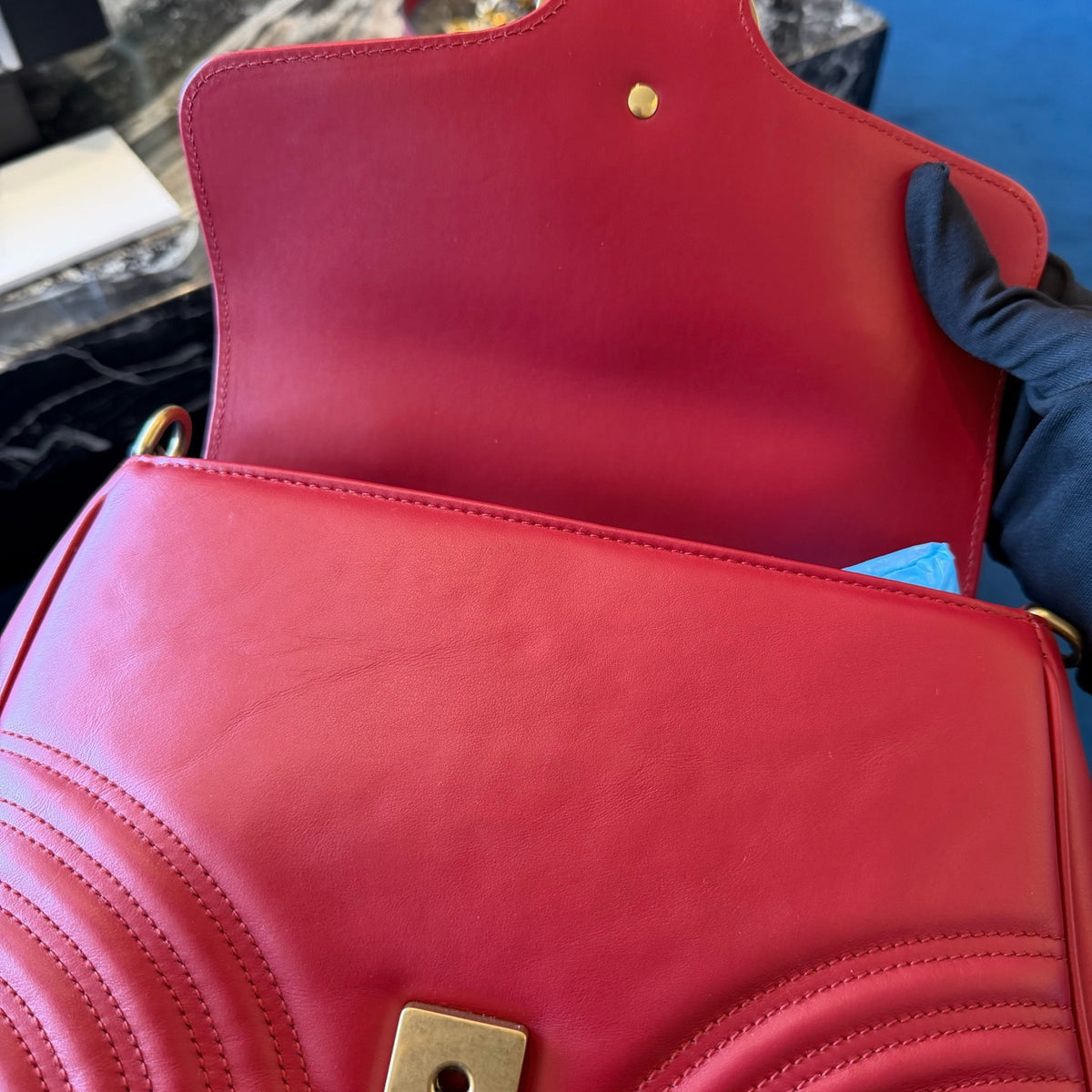 Gucci - GG Marmont - Leather - Red - (small)