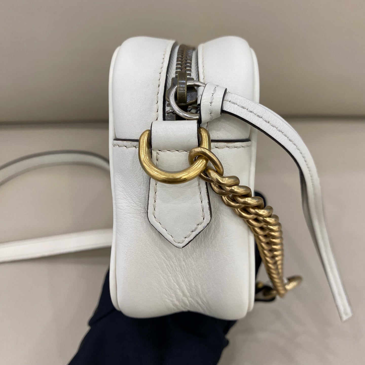 Gucci - GG Marmont Matelassé Camera Bag - Leather - White - (Small)