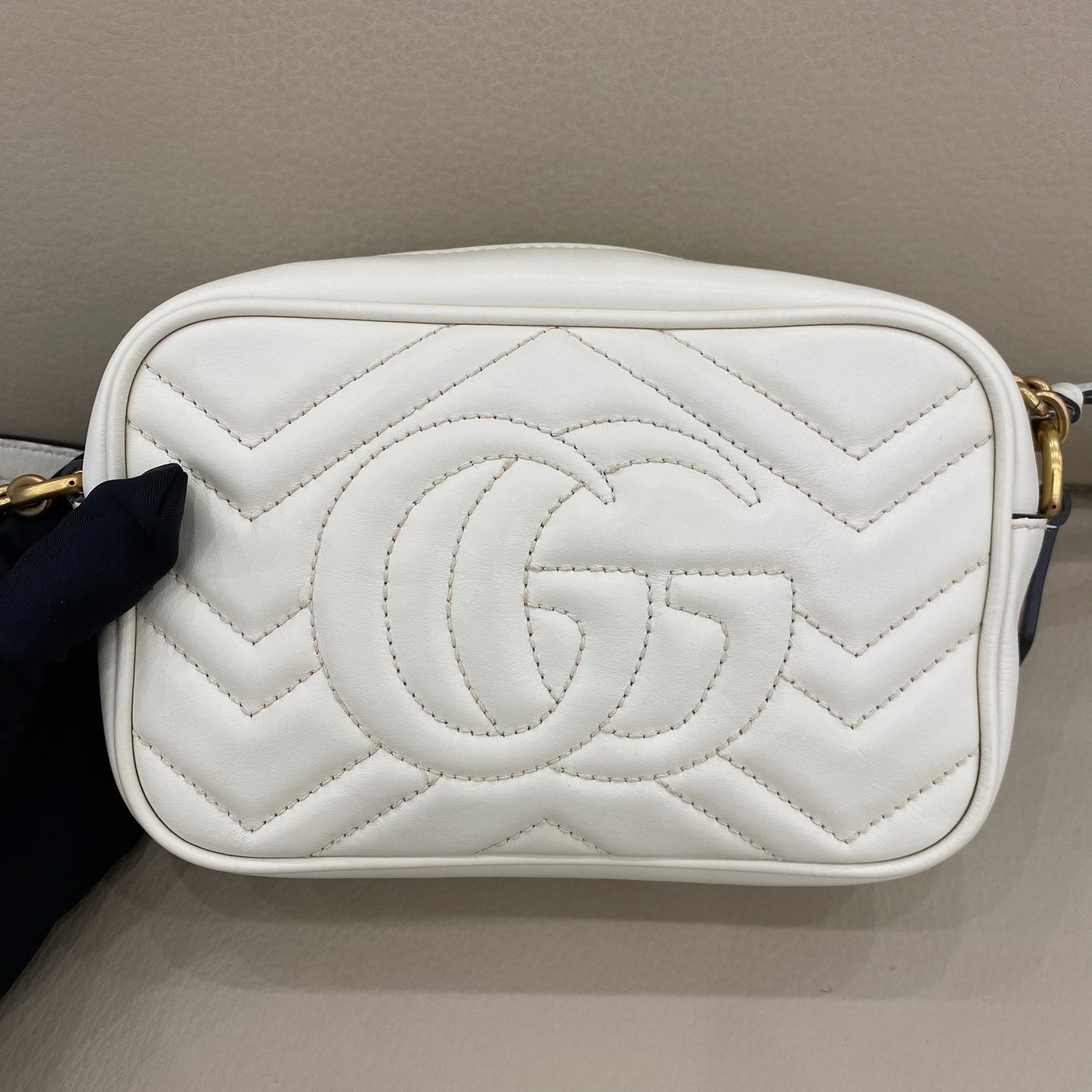 Gucci - GG Marmont Matelassé Camera Bag - Leather - White - (Small)