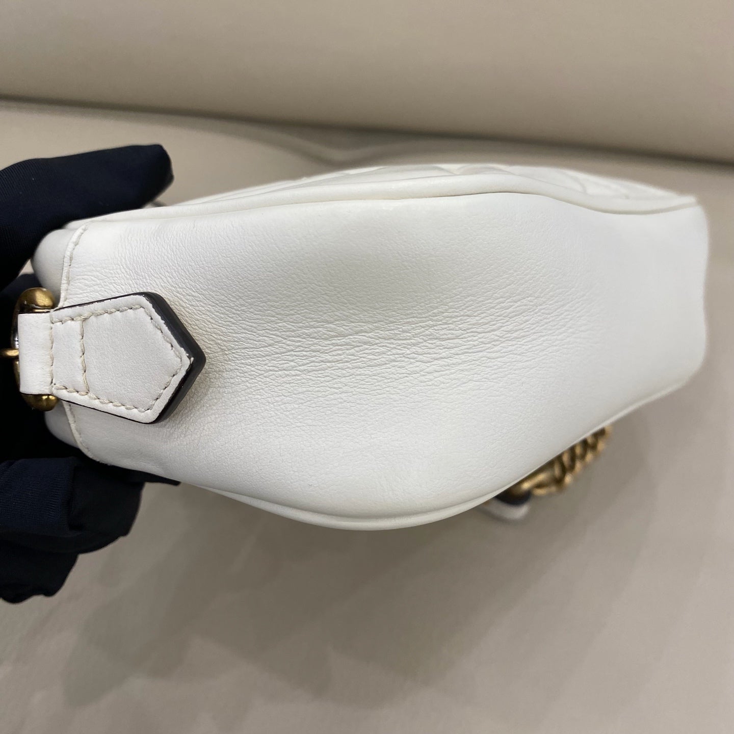 Gucci - GG Marmont Matelassé Camera Bag - Leather - White - (Small)