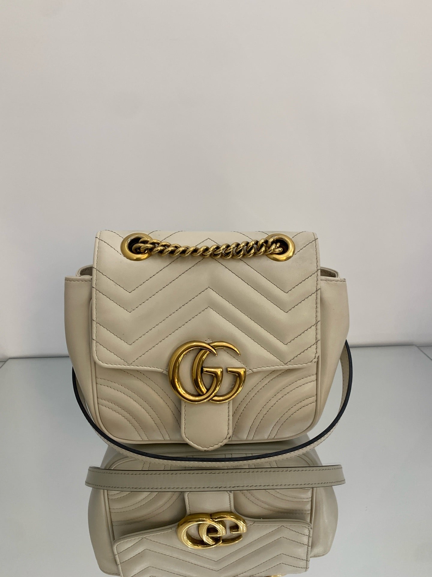Gucci - GG Marmont - Matelassé leather - White - (mini)