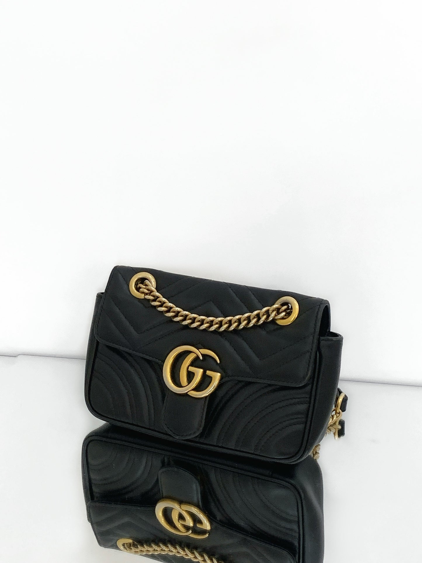 Gucci - GG Marmont Matelassé Mini Bag - Leather - Black - (Mini)