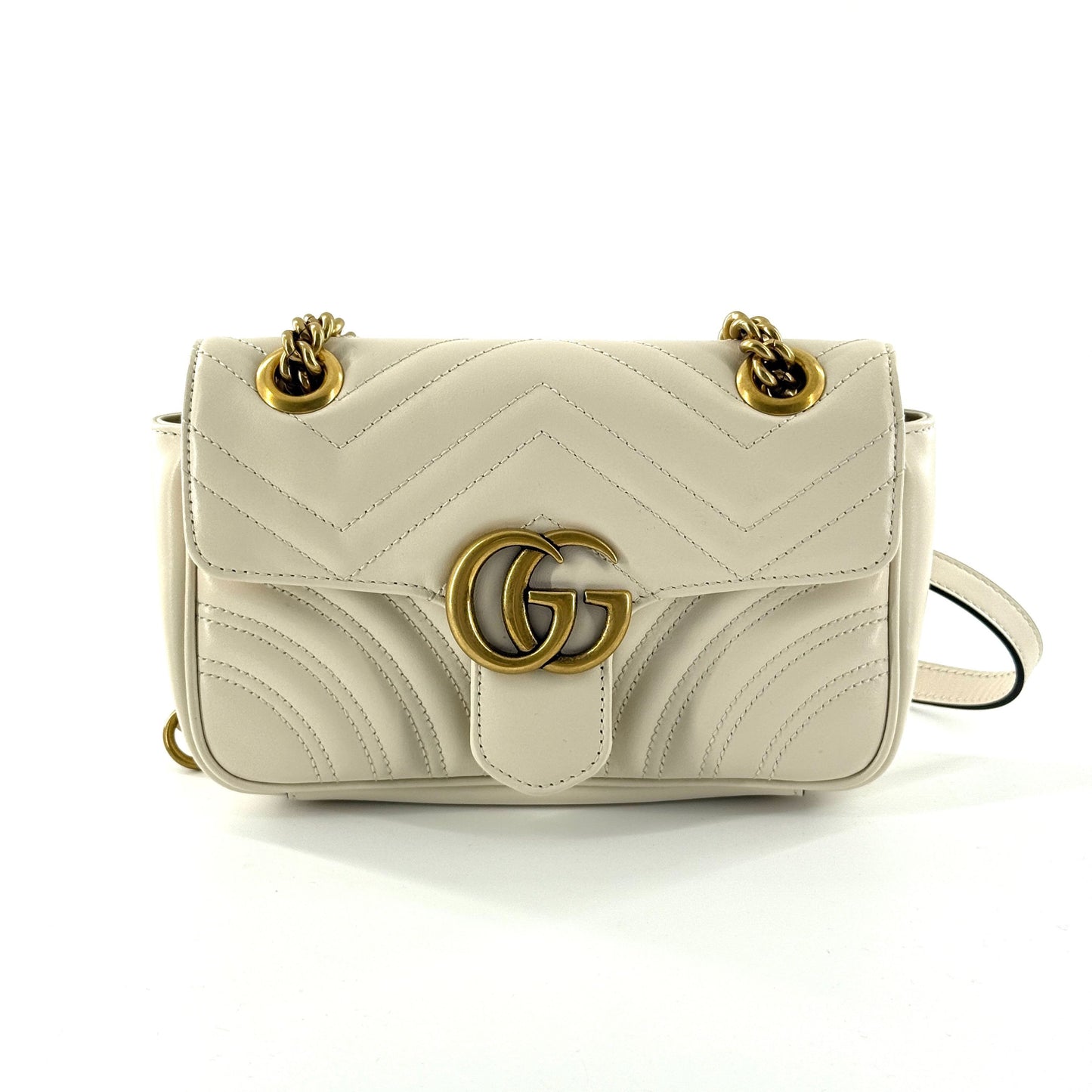 Gucci - GG Marmont Matelassé Mini Bag - Leather - White - (mini)