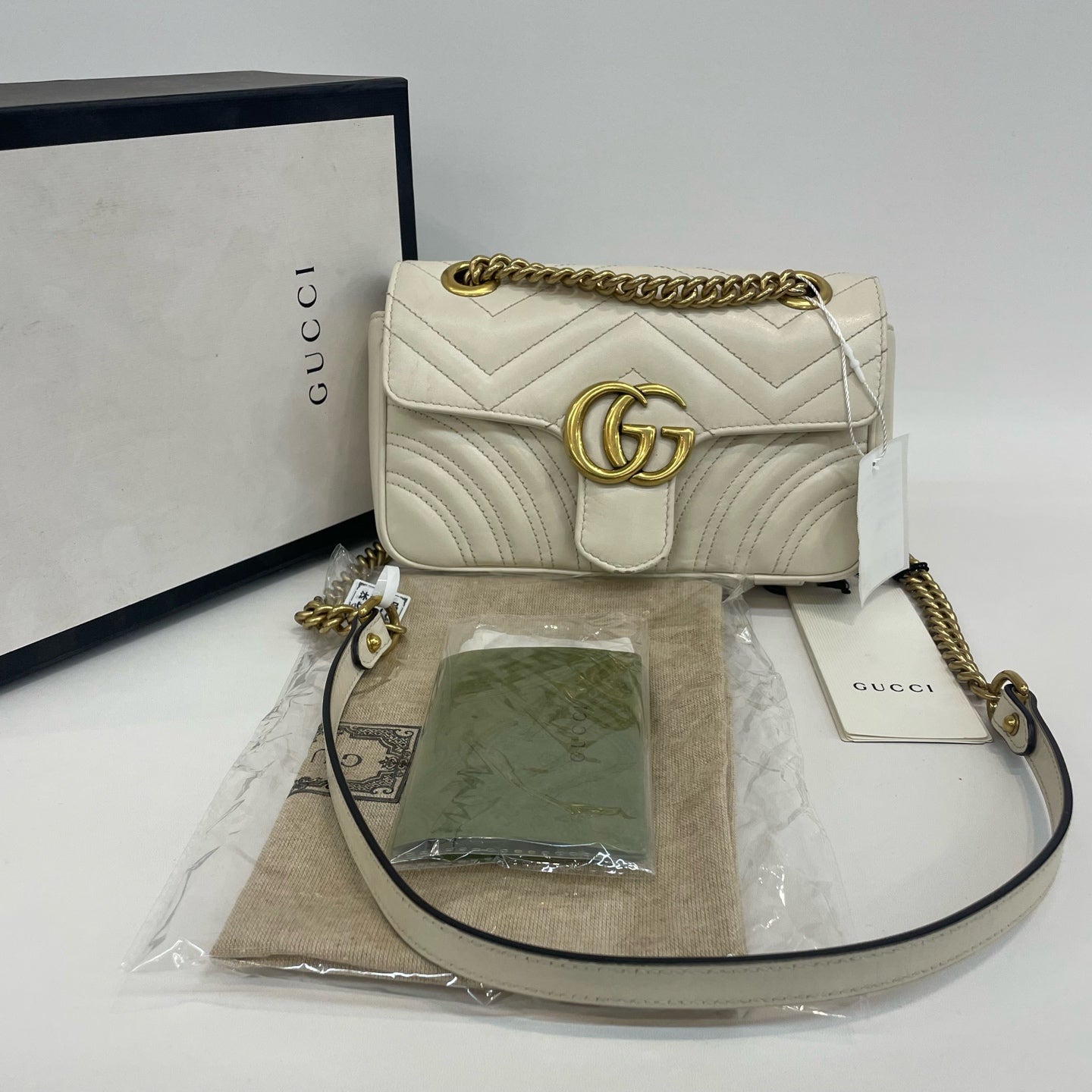 Gucci - GG Marmont Matelassé Mini Bag - Leather - White - (mini)