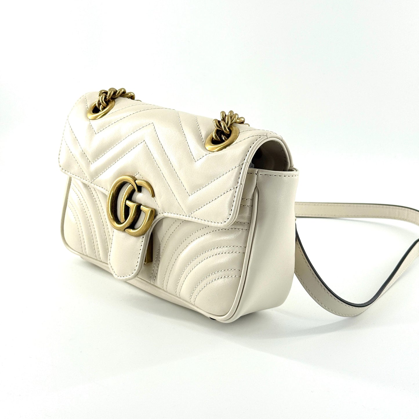 Gucci - GG Marmont Matelassé Mini Bag - Leather - White - (mini)