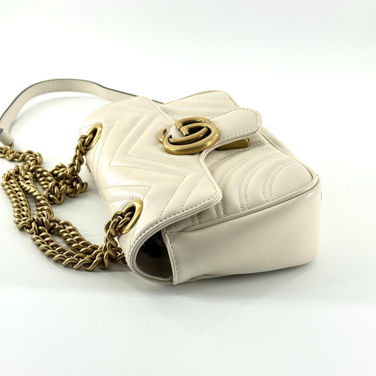 Gucci - GG Marmont Matelassé Mini Bag - Leather - White - (mini)