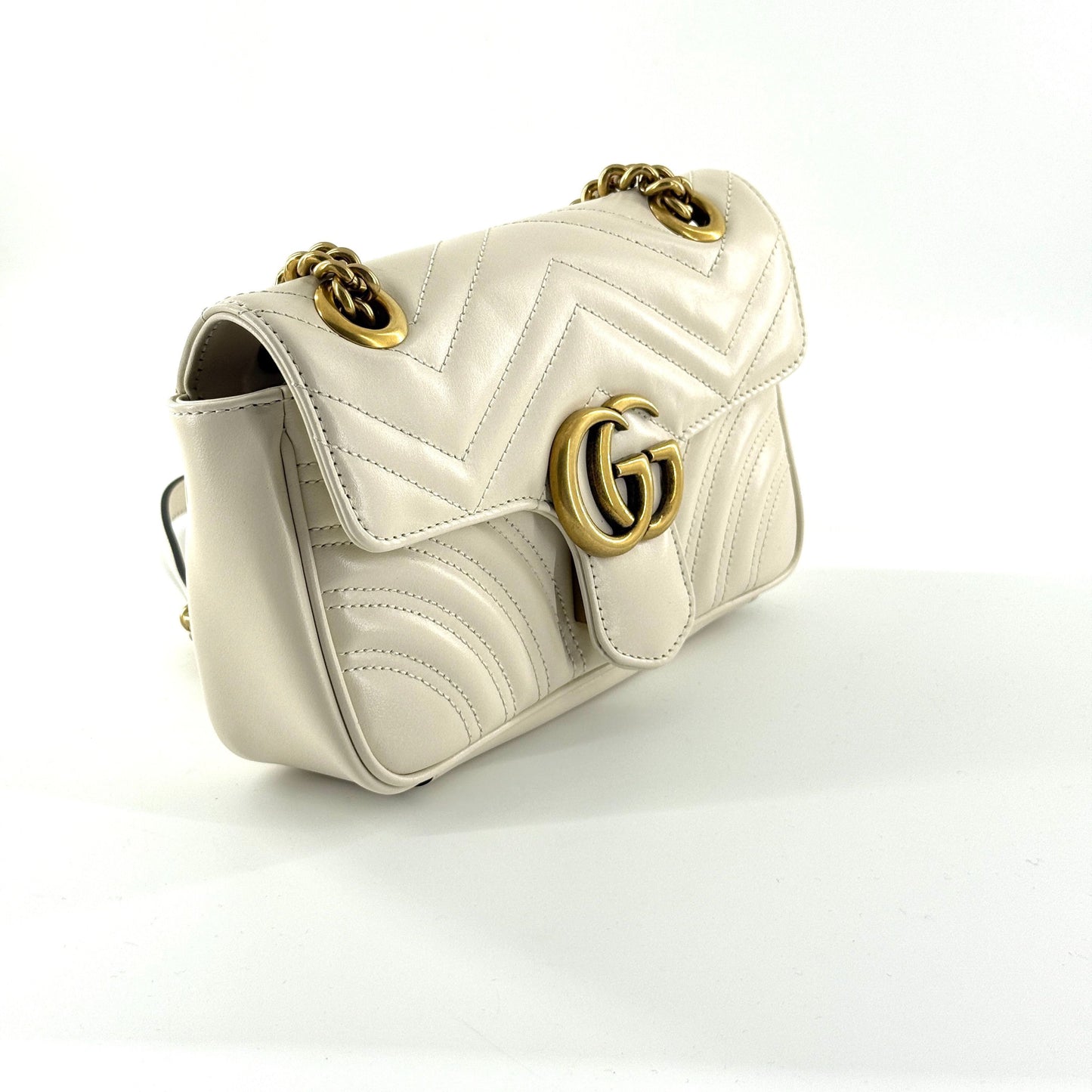 Gucci - GG Marmont Matelassé Mini Bag - Leather - White - (mini)
