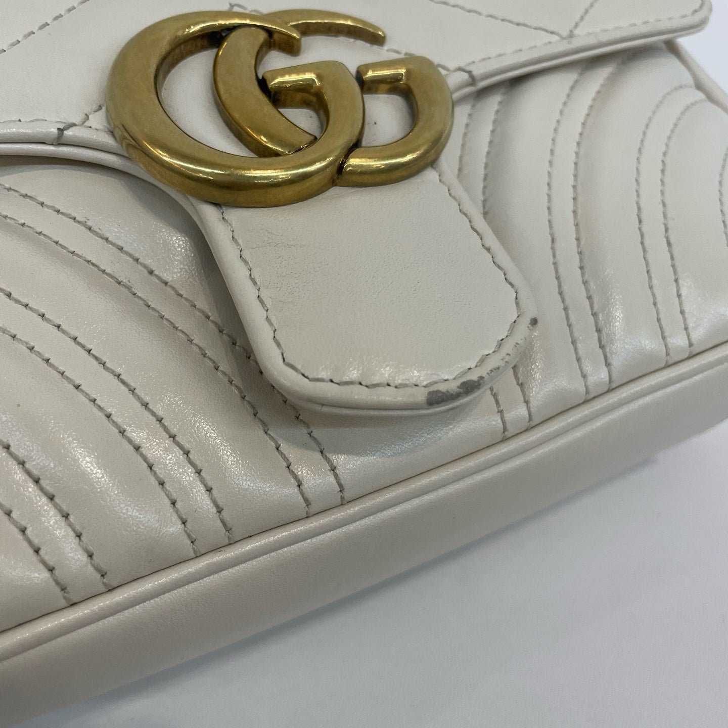 Gucci - GG Marmont Matelassé Mini Bag - Leather - White - (mini)