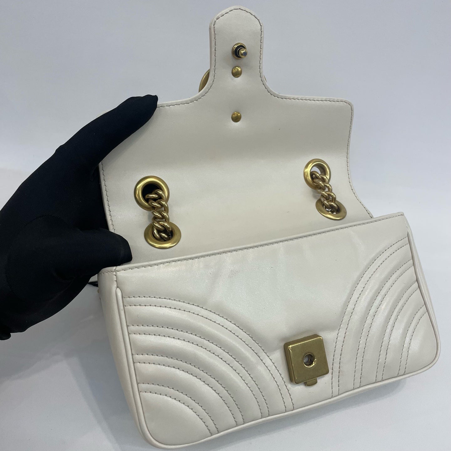 Gucci - GG Marmont Matelassé Mini Bag - Leather - White - (mini)