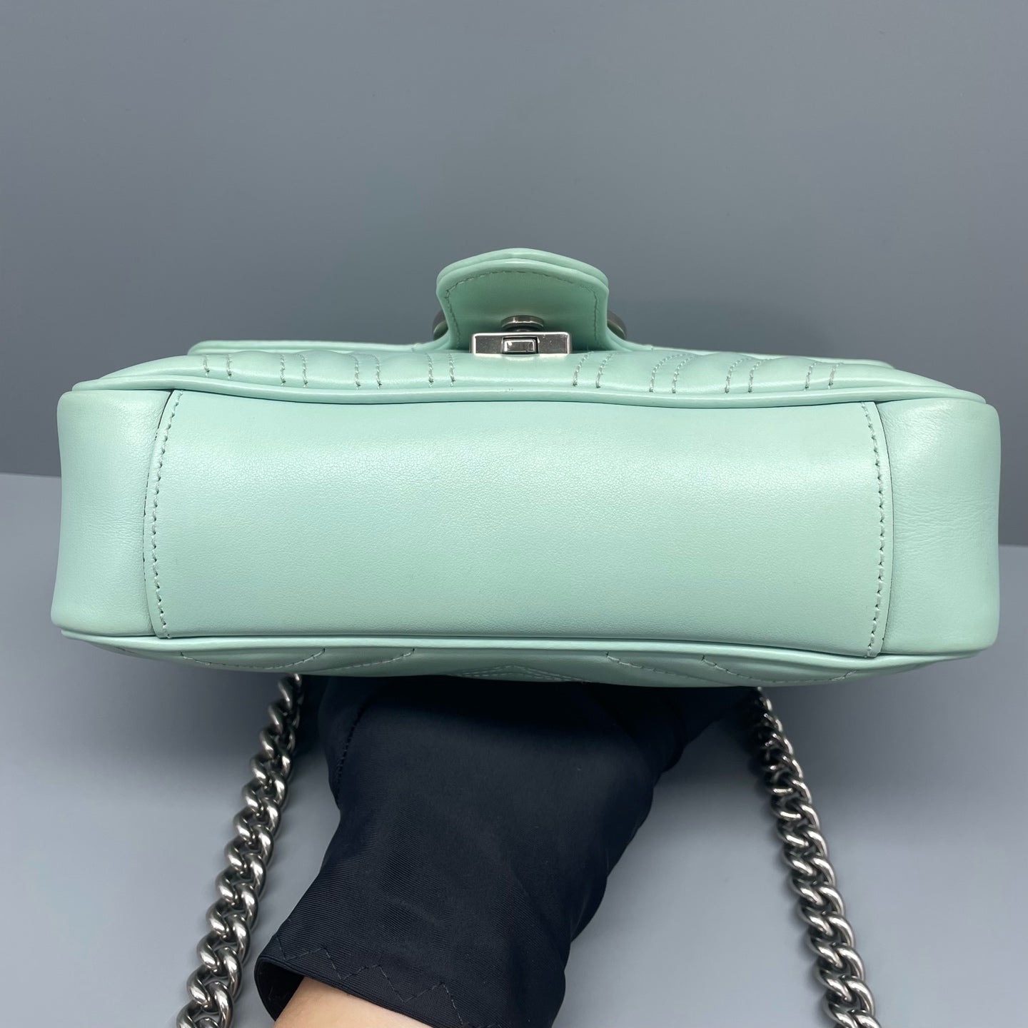 Gucci - GG Marmont Matelassé Mini Bag - Matelassé calfskin leather - Mint Green with Silver-Tone Hardware - (mini)