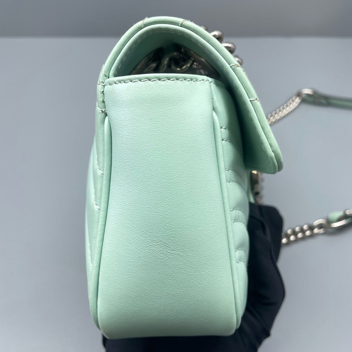 Gucci - GG Marmont Matelassé Mini Bag - Matelassé calfskin leather - Mint Green with Silver-Tone Hardware - (mini)