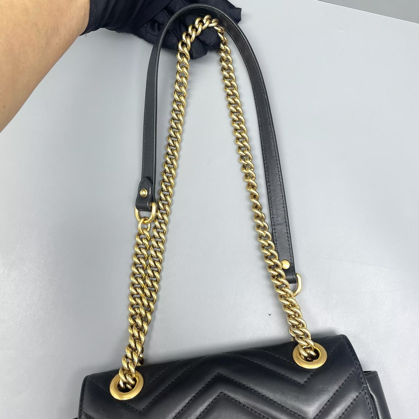 Gucci - GG Marmont Matelassé Mini Flap Bag - Leather - Black - (Mini)