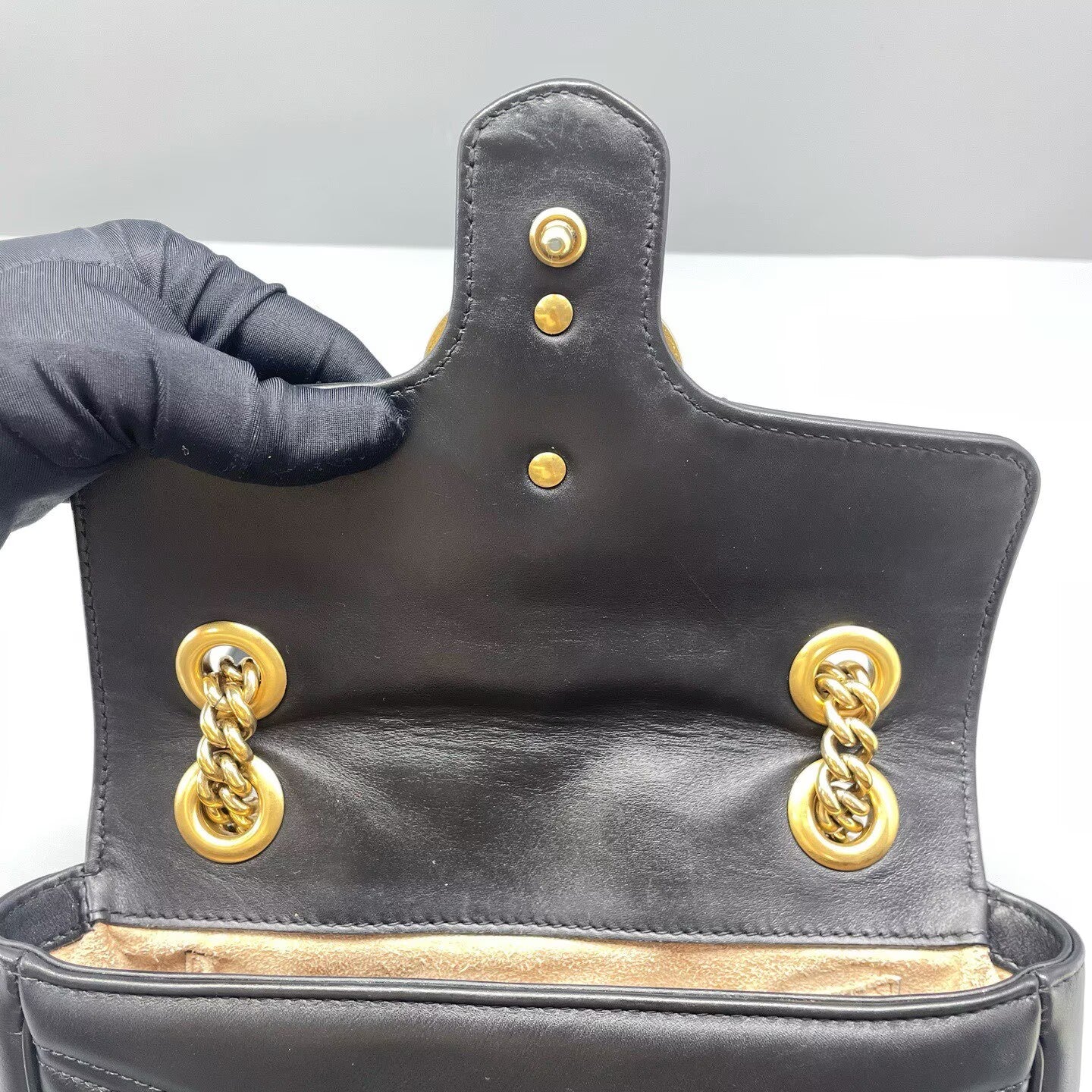 Gucci - GG Marmont Matelassé Mini Flap Bag - Leather - Black - (Mini)