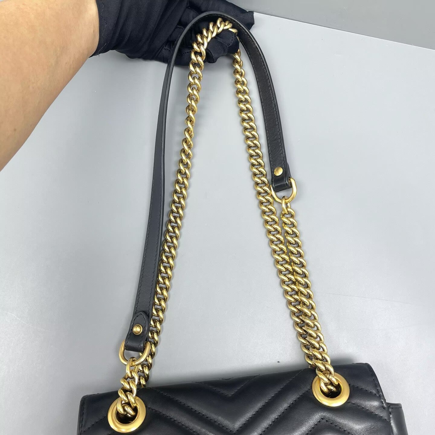 Gucci - GG Marmont Matelassé Mini Flap Bag - Leather - Black - (Mini)