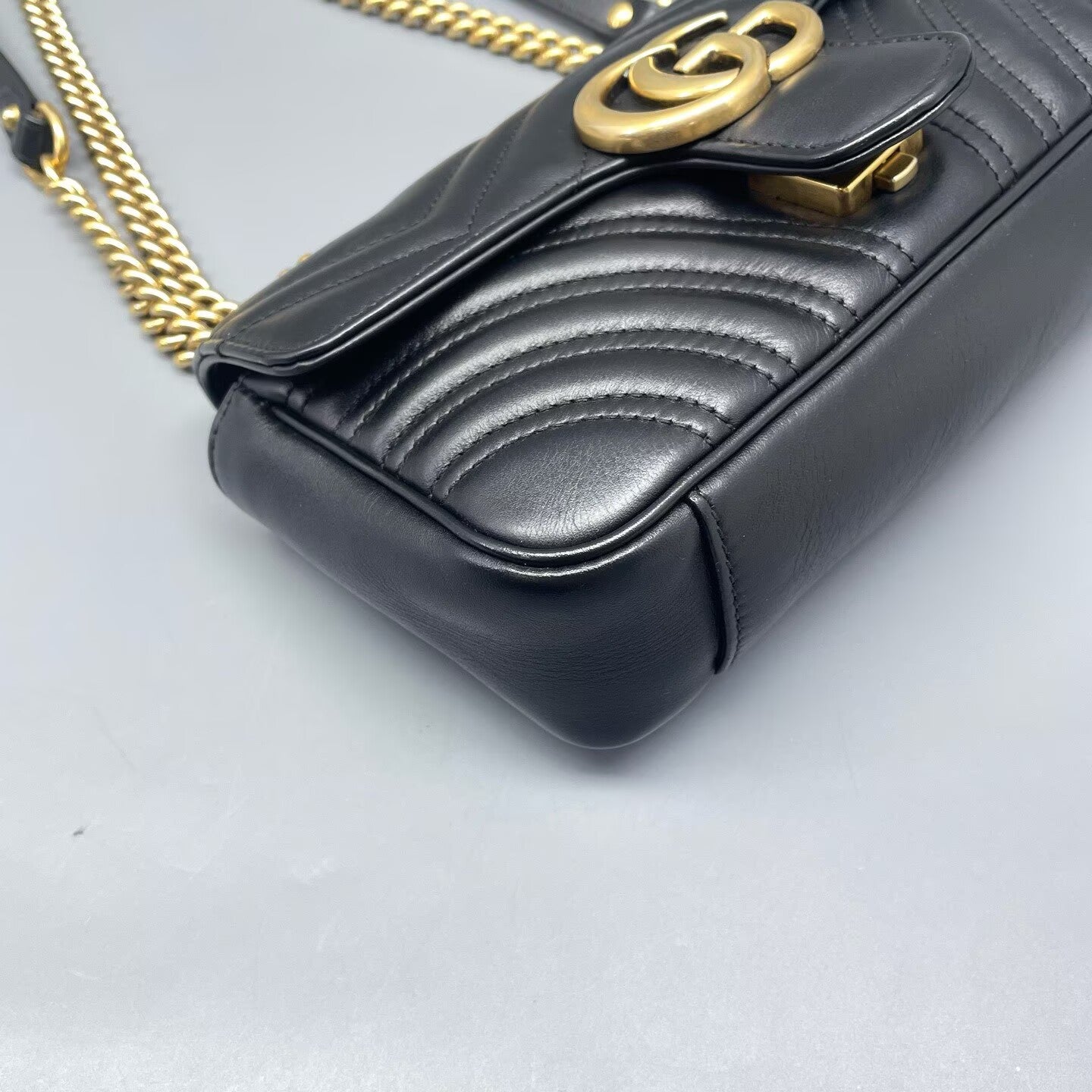 Gucci - GG Marmont Matelassé Mini Flap Bag - Leather - Black - (Mini)