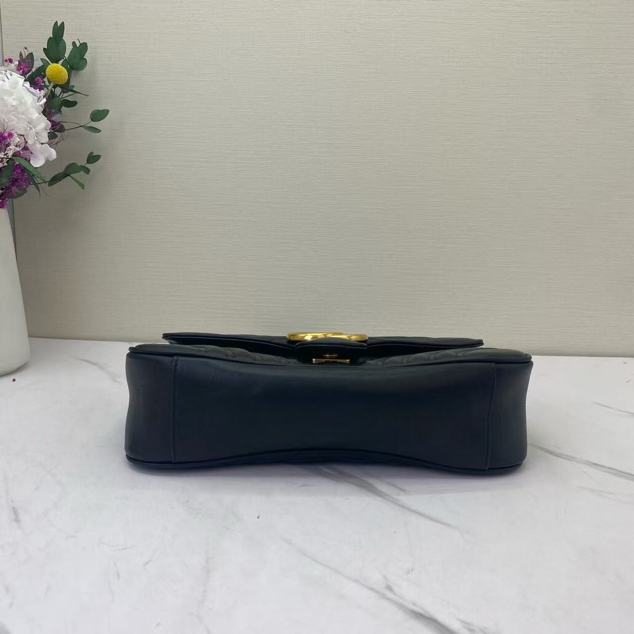 Gucci - GG Marmont Matelassé Shoulder Bag - Cowhide leather - Black - (Small)