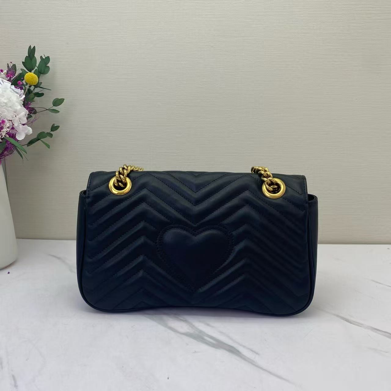 Gucci - GG Marmont Matelassé Shoulder Bag - Cowhide leather - Black - (Small)