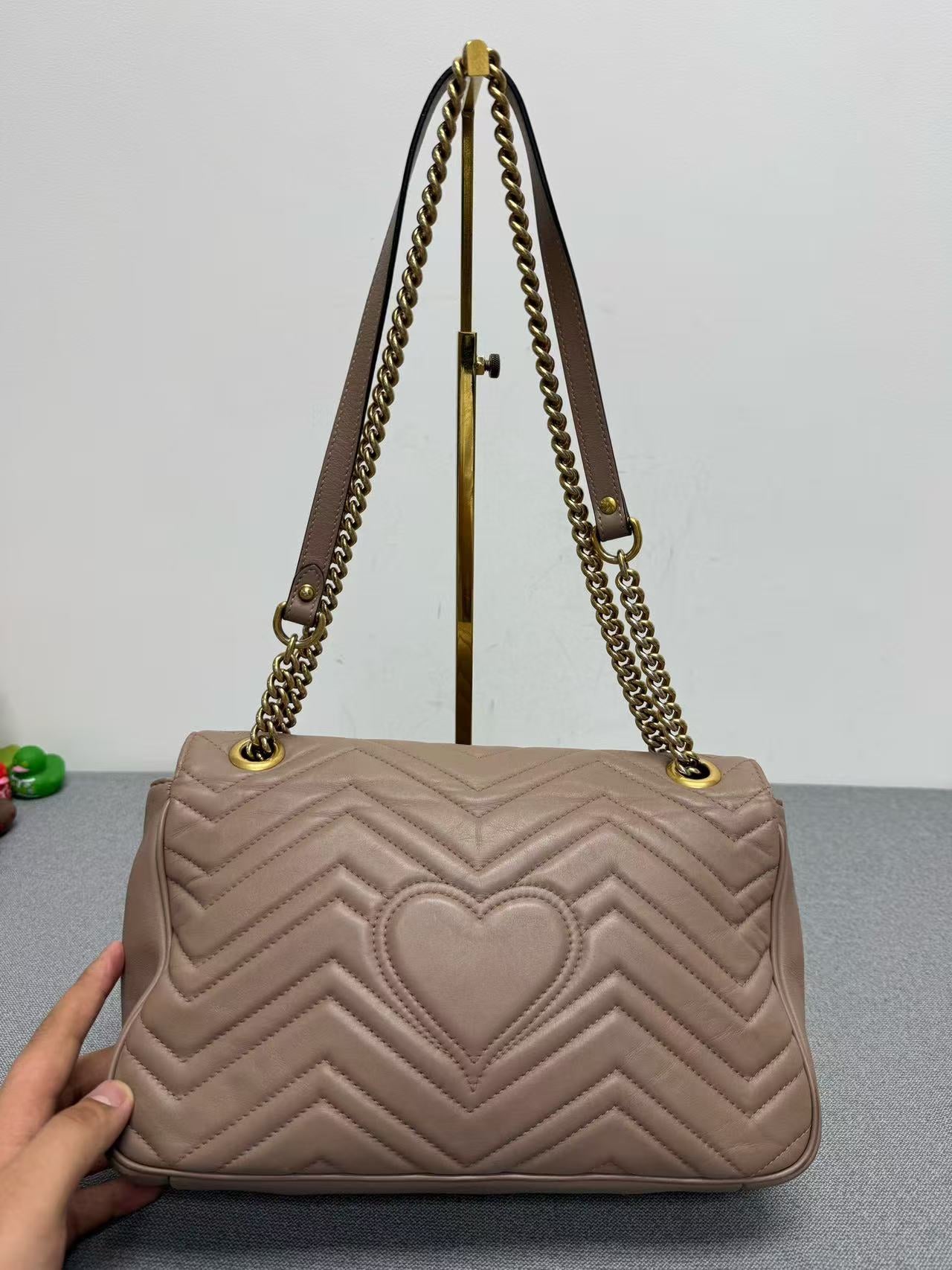 Gucci - GG Marmont Matelassé Shoulder Bag - Leather - Beige - (medium)