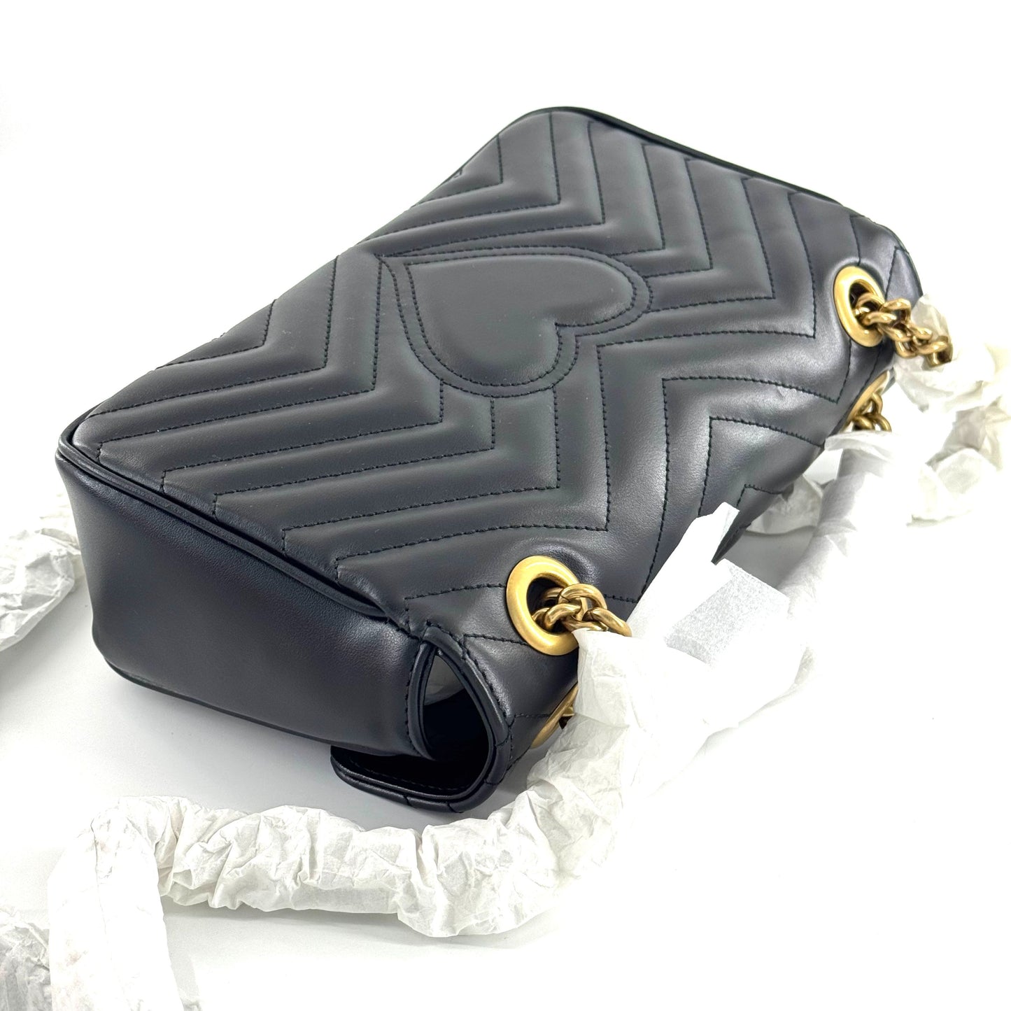 Gucci - GG Marmont Matelassé Shoulder Bag - Leather - Black - (Small)