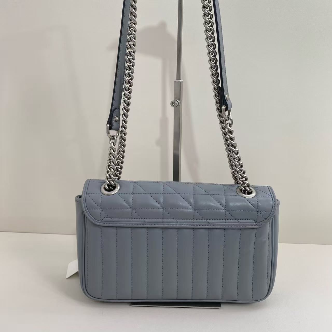 Gucci - GG Marmont Matelassé Shoulder Bag - Leather - Blue - (small)