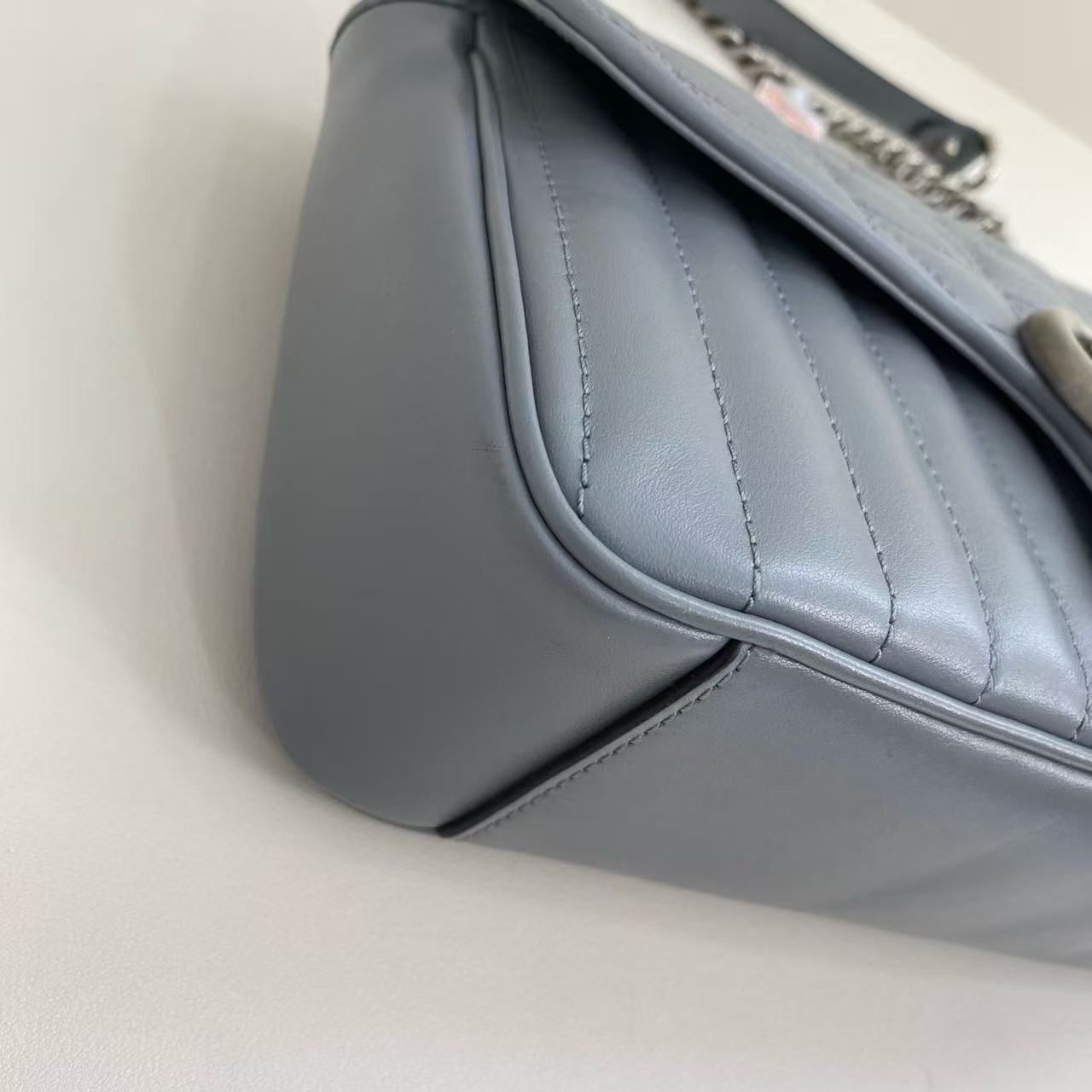 Gucci - GG Marmont Matelassé Shoulder Bag - Leather - Blue - (small)