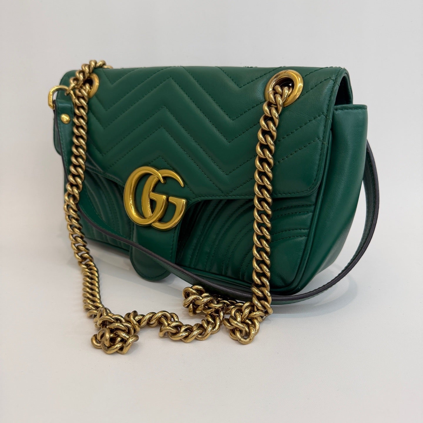 Gucci - GG Marmont Matelassé Shoulder Bag - Leather - Green - (medium)